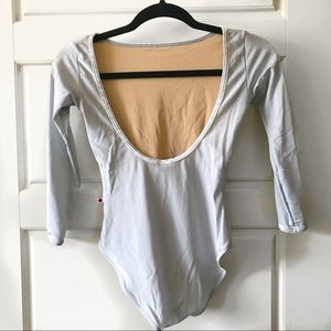 Yumiko Sofiane 3/4 Sleeve Leotard Silver